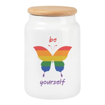 LGBT Pride Month - Sei du selbst - Keksdose mit Holzdeckel - Weiß - Vorne