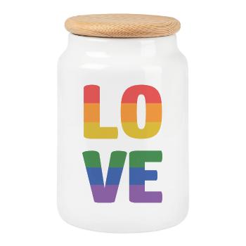 LGBT Pride Month - Liebe ist Liebe - Keksdose mit Holzdeckel - Weiß - Vorne