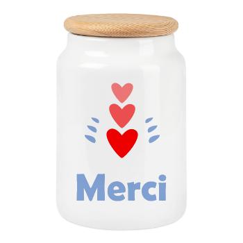 GELIEBTE. VIELEN DANK. DANKE HERRIN - Keksdose mit Holzdeckel - Weiß - Vorne