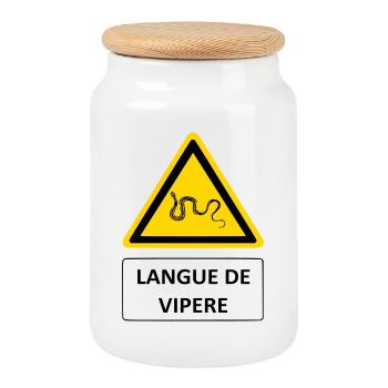 Viper's Tongue - Cookie Jar with Wooden Lid - white - Front