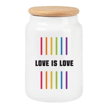 LGBT Pride Monat - Liebe ist Liebe - Keksdose mit Holzdeckel - Weiß - Vorne