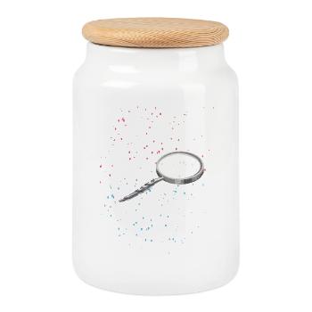 lupe magnifying glass - Keksdose mit Holzdeckel - Weiß - Vorne