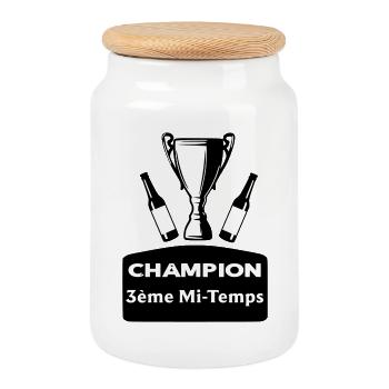 Champion 3rd half - Cookie Jar with Wooden Lid - white - Front