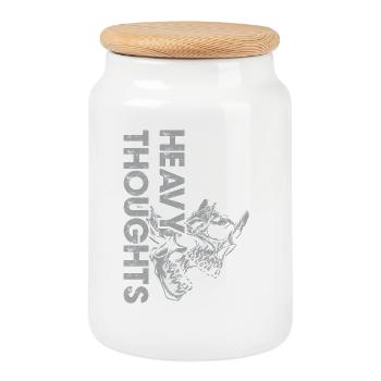 Skull Vinyl Pulse Graphic - Cookie Jar with Wooden Lid - white - Front