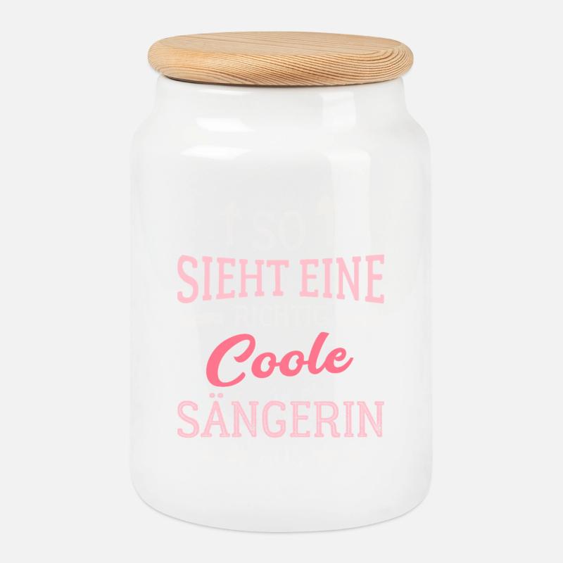 So sieht eine richtig coole Sängerin aus - Keksdose mit Holzdeckel - Weiß
