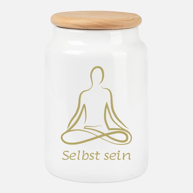 selbst sein - Keksdose mit Holzdeckel - Weiß