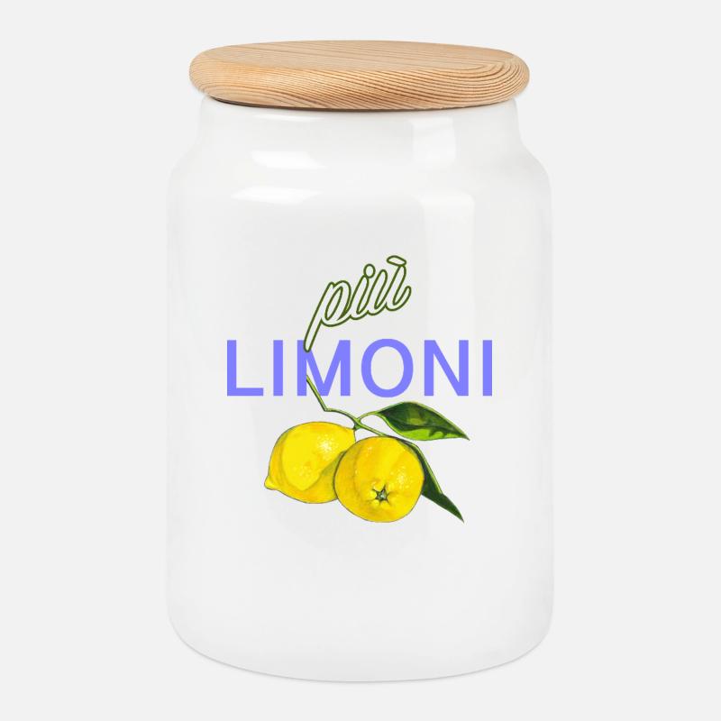 piu limoni - Keksdose mit Holzdeckel - Weiß