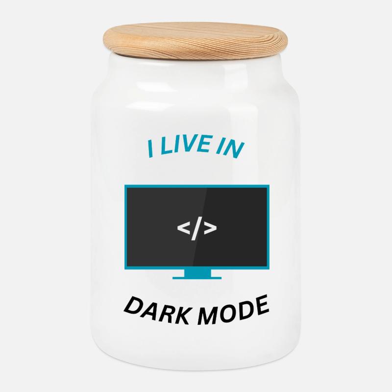 Programmer Motivation Design - Cookie Jar with Wooden Lid - white
