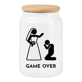 Wedding - Game over - Cookie Jar with Wooden Lid - white - Front
