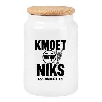 N’AVEZ RIEN À FAIRE — LAA MIJRUSTTE EH. Chemises dialecte - Boîte à biscuits avec couvercle en bois - blanc - Devant