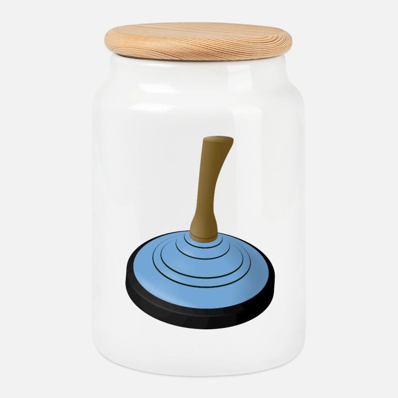 2025-EISSTOCK-hellblau - Cookie Jar with Wooden Lid - white