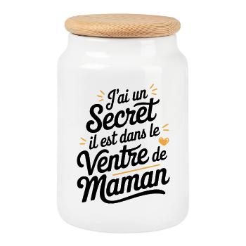 Pregnancy announcement for future dad / future mother - Cookie Jar with Wooden Lid - white - Front