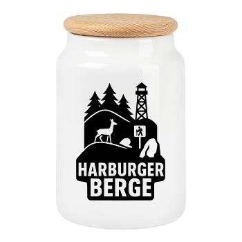 Montagnes de Harburg - Boîte à biscuits avec couvercle en bois - blanc - Devant