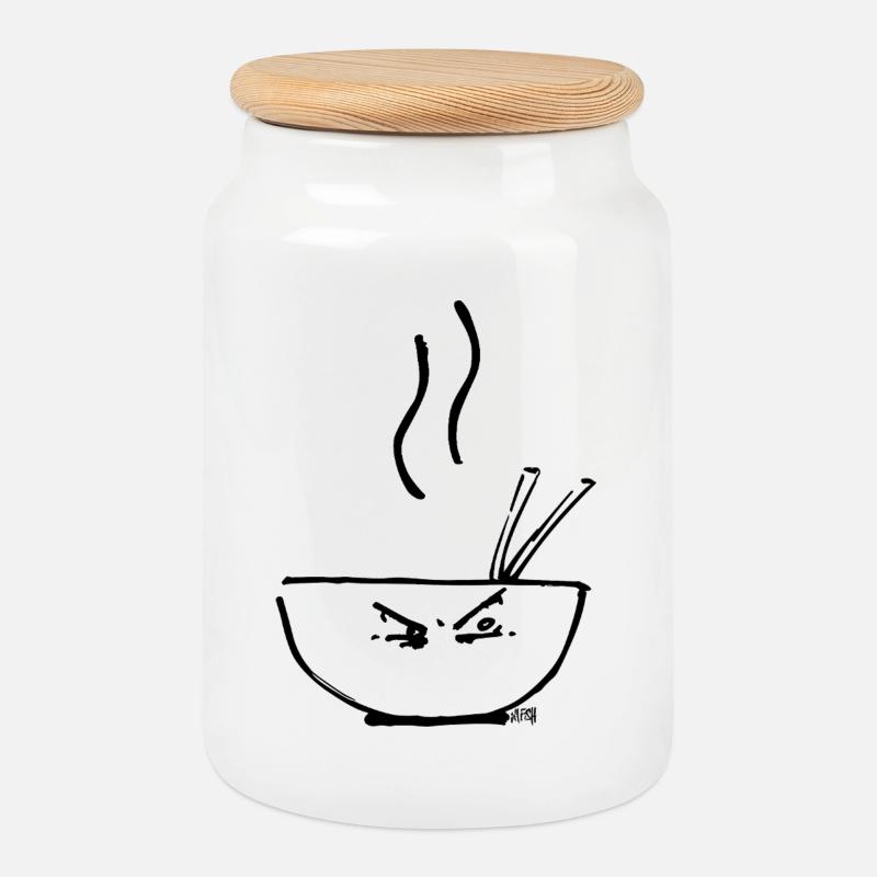 Hot Soup BLACK - Keksdose mit Holzdeckel - Weiß