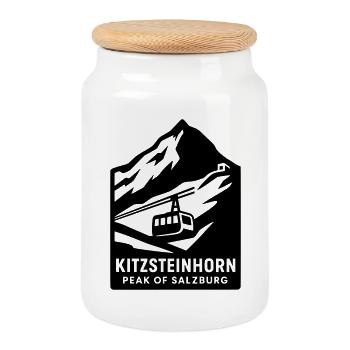 kitzsteinhorn alpen - Keksdose mit Holzdeckel - Weiß - Vorne