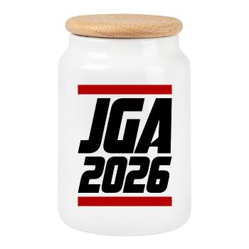 JGA 2026 - Cookie Jar with Wooden Lid - white - Front