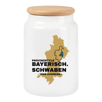 Swabia | AUGSBURG - Cookie Jar with Wooden Lid - white - Front
