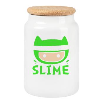 Slime Schleim Schleimig - Keksdose mit Holzdeckel - Weiß - Vorne