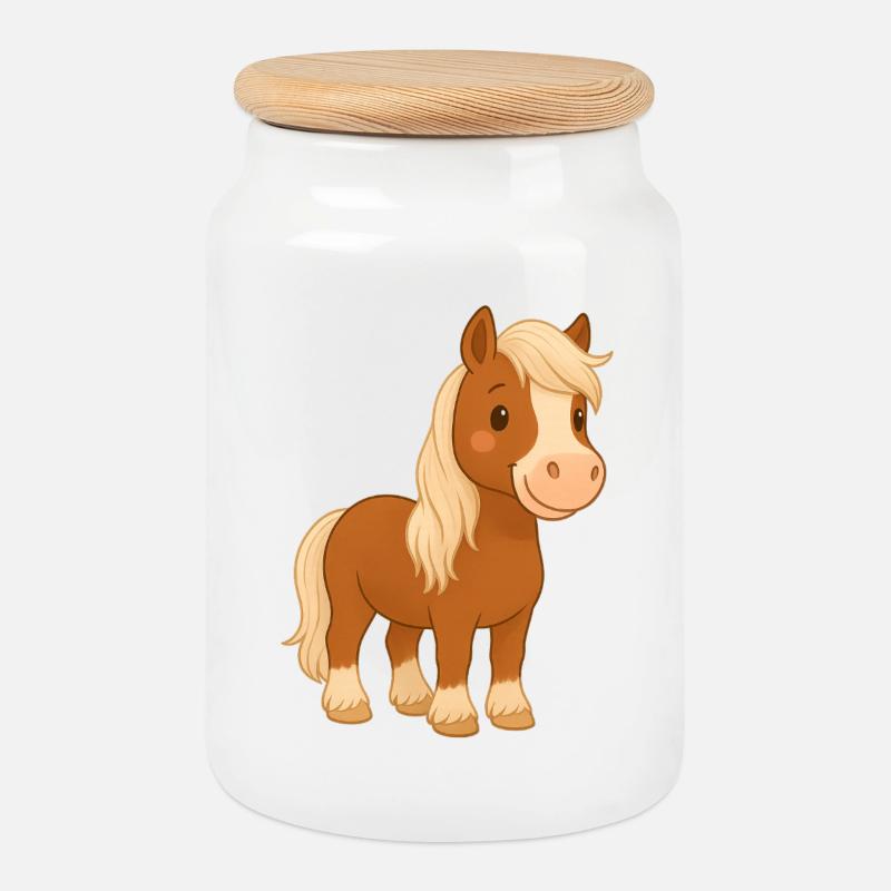 Melody_neu - Cookie Jar with Wooden Lid - white