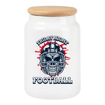 Friday Night Football – You’re Built for This - Cookie Jar with Wooden Lid - white - Front