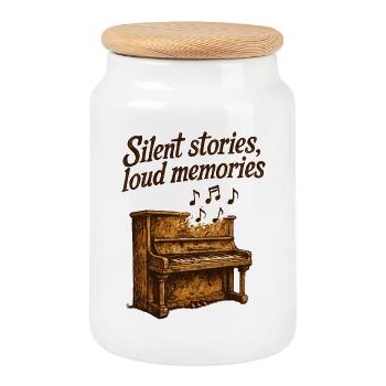 Urbex - Urban Exploration - Cookie Jar with Wooden Lid - white - Front