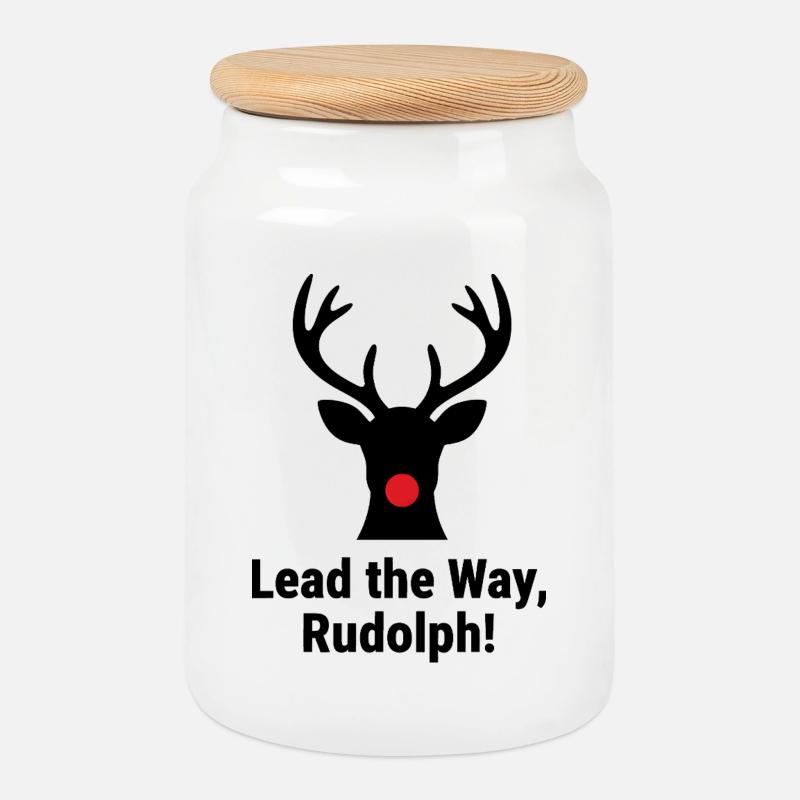 Lead the Way, Rudolph! - Keksdose mit Holzdeckel - Weiß