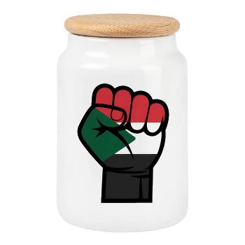 Freies Palästina - Gaza T-Shirt - Keksdose mit Holzdeckel - Weiß - Vorne