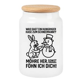 Lapin Faimé de Carotte - Boîte à biscuits avec couvercle en bois - blanc - Devant