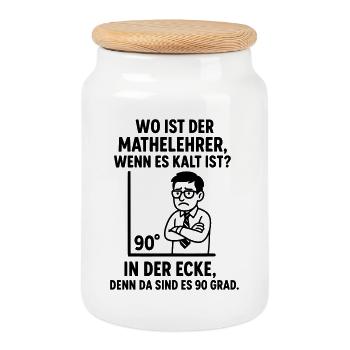 Blague de maths du professeur de coin à 90 degrés - Boîte à biscuits avec couvercle en bois - blanc - Devant