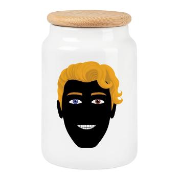 HETEROCHROMIA EYES #2 - nice people - Cookie Jar with Wooden Lid - white - Front