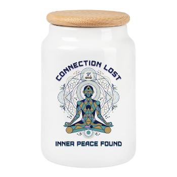 Connection Lost - Inner Peace Found - Keksdose mit Holzdeckel - Weiß - Vorne