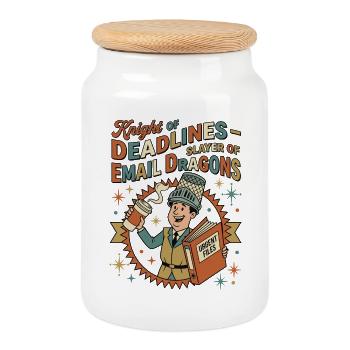 Chevalier des délais - Boîte à biscuits avec couvercle en bois - blanc - Devant