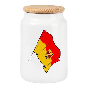 Flagge des Burgenland, Österreich - Keksdose mit Holzdeckel - Weiß - Vorne