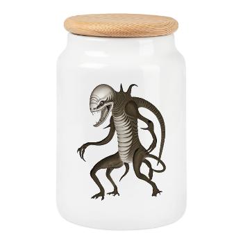 BUG #10 – dunkle Hölle - Keksdose mit Holzdeckel - Weiß - Vorne