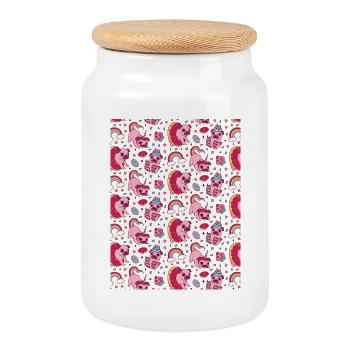Motif de chien mignon pour les amoureux des chiens - Boîte à biscuits avec couvercle en bois - blanc - Devant