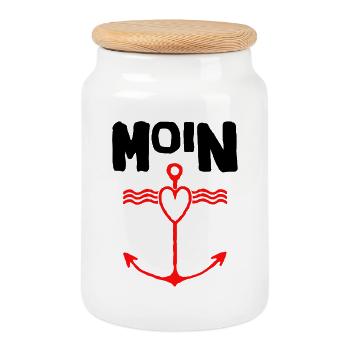 Projet de conception Moin Anker - Boîte à biscuits avec couvercle en bois - blanc - Devant