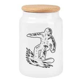 Direct Snowboard Statement - Cookie Jar with Wooden Lid - white - Front
