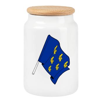 Flagge von West Sussex - Keksdose mit Holzdeckel - Weiß - Vorne
