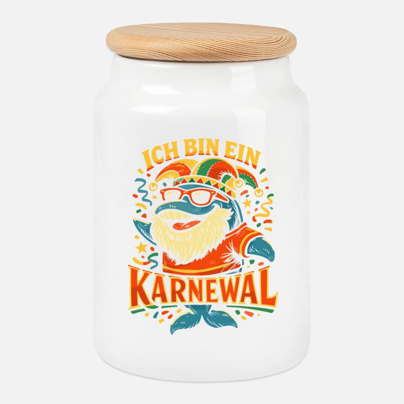 Kölner Karneval Fasching Karnewal Geschenk  - Keksdose mit Holzdeckel - Weiß