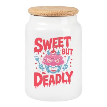 Diabolical Cupcake: Sweet Menace - Cookie Jar with Wooden Lid - white - Front