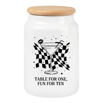 Table For One Martini Party - Keksdose mit Holzdeckel - Weiß - Vorne
