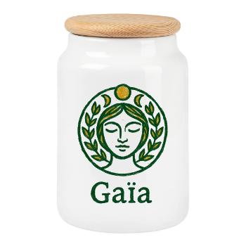Gaia - Mother Nature - Tree of Life - Cookie Jar with Wooden Lid - white - Front