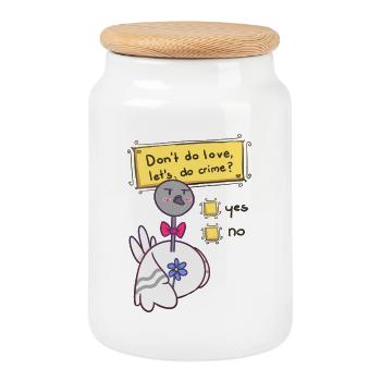 Don't do love - Keksdose mit Holzdeckel - Weiß - Vorne