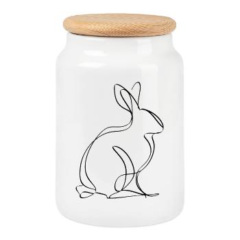 Art Bunny – Art rencontre la décoration - Boîte à biscuits avec couvercle en bois - blanc - Devant