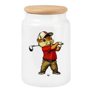 Golf des Tamias - Boîte à biscuits avec couvercle en bois - blanc - Devant