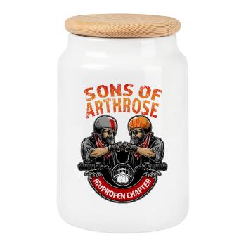 Fils d’Arthrosis - Boîte à biscuits avec couvercle en bois - blanc - Devant