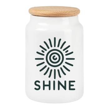 Sun Spiral Shine - Cookie Jar with Wooden Lid - white - Front