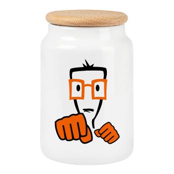 Boxer Fighter Boy - Boîte à biscuits avec couvercle en bois - blanc - Devant