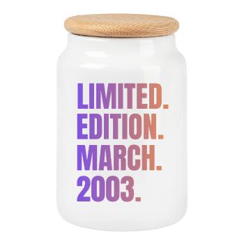 Édition Limitée Mars 2003 - Boîte à biscuits avec couvercle en bois - blanc - Devant