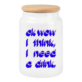  I Need a Drink - Keksdose mit Holzdeckel - Weiß - Vorne